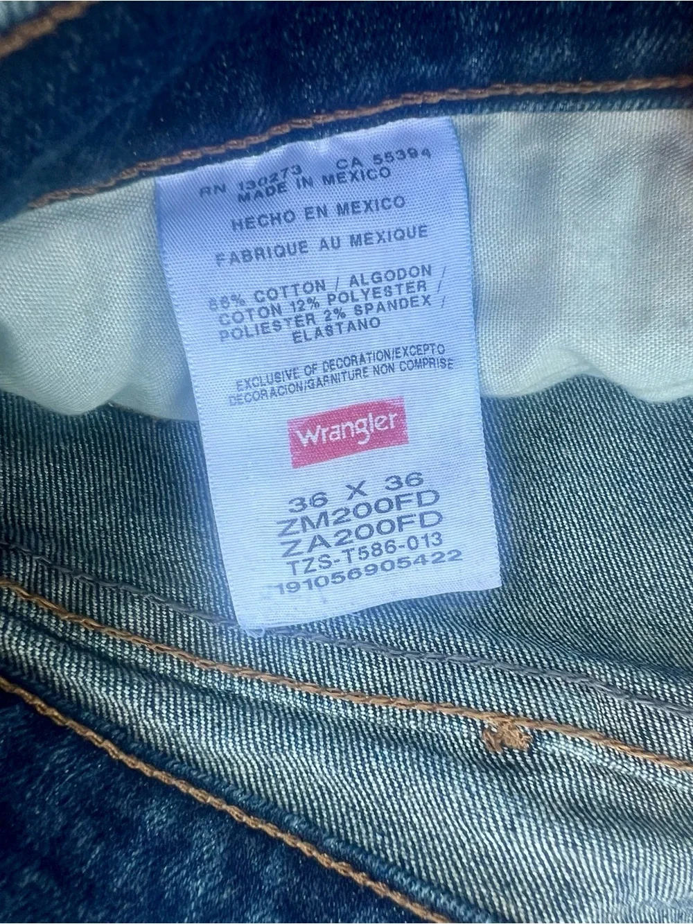 Wrangler Authentics Men's Dark Wash Straight Leg Jeans Size 36x36